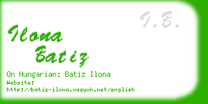 ilona batiz business card